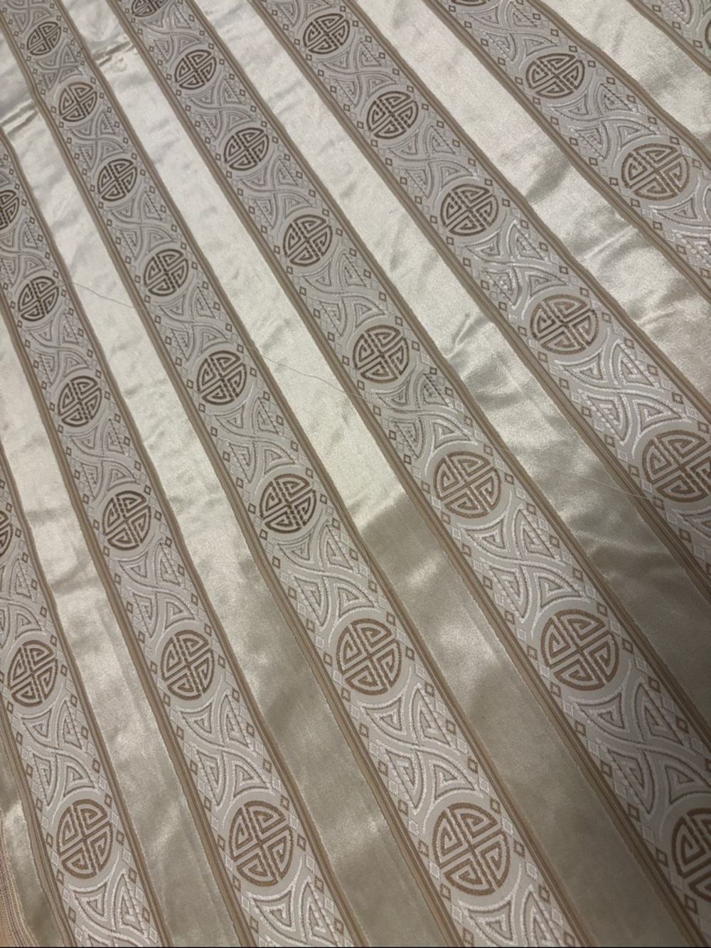 Beige and Ivory Striped Decorative Fabric